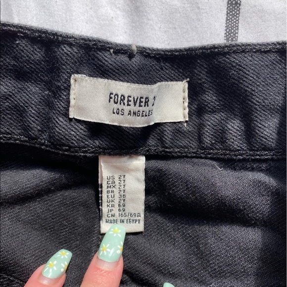 forever 21 black mini skirt size 27 - Picture 2 of 3